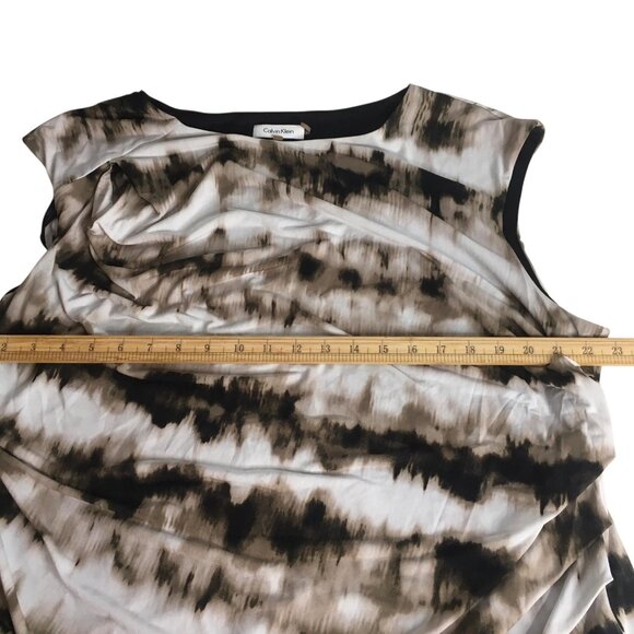 Calvin Klein Shirt Womens 3X Ruched Stretch Sleeveless Abstract Print Plus Size - Picture 8 of 14